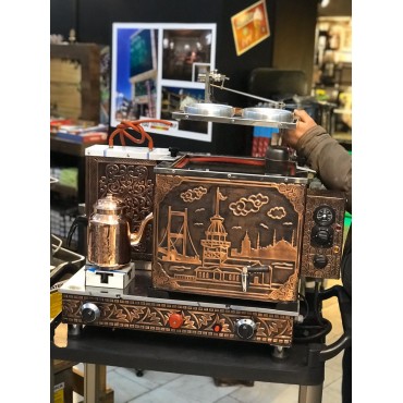 DEMSTAR BAKIR OTOMATİK ÇAY KAZANI 2 DEMLİK