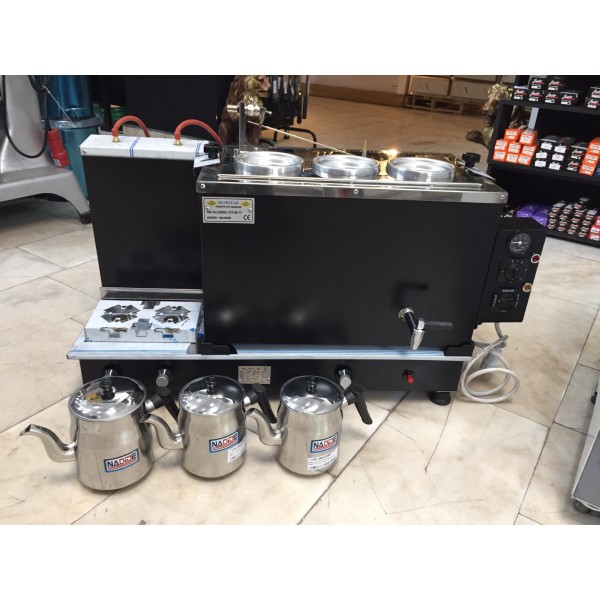 ÇAY KAZANI 3 DEMLİK (DEMSTAR) SİYAH MODEL FULL OTOMATİK