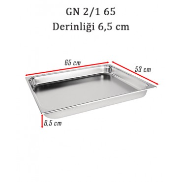 GN 2/1 65 Derinlik 6,5cm - Standart Gastronom Küvet 