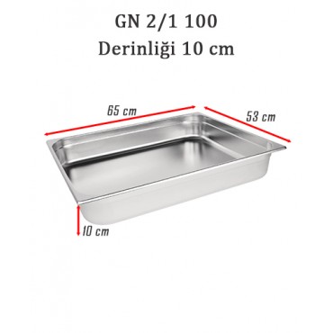 GN 2/1 100 Derinlik 10cm - Standart Gastronom Küvet 