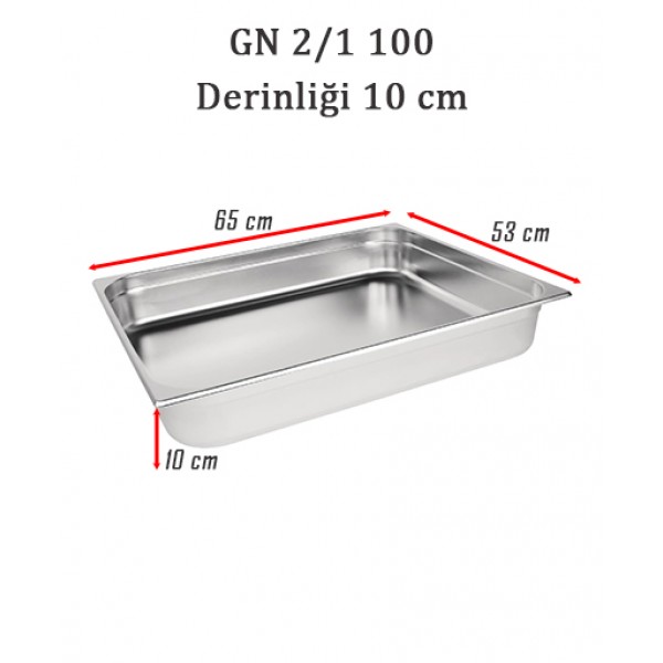 GN 2/1 100 Derinlik 10cm - Standart Gastronom Küvet 