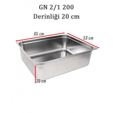 GN 2/1 200 Derinlik 20 cm - Standart Gastronom Küvet 