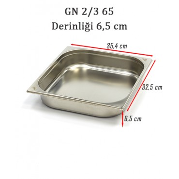 GN 2/3 65 Derinlik 6,5cm - Standart Gastronom Küvet 
