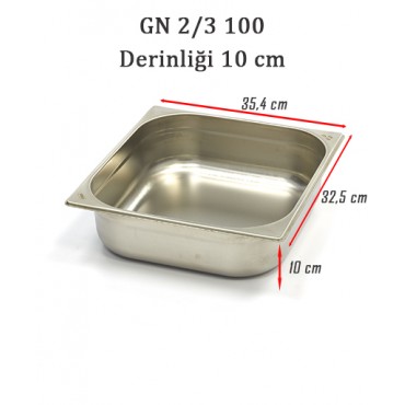 GN 2/3 100 Derinlik 10 cm - Standart Gastronom Küvet 