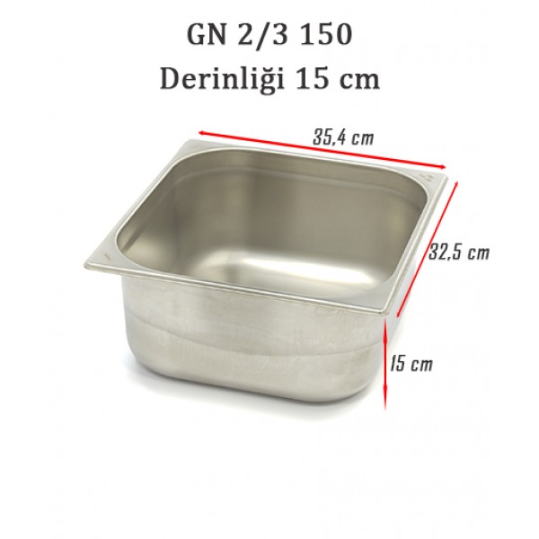 GN 2/3 150 Derinlik 15 cm - Standart Gastronom Küvet 