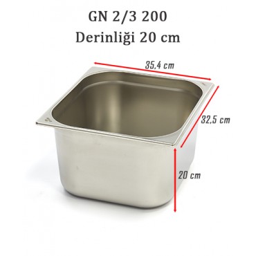 GN 2/3 20 Derinlik 20 cm - Standart Gastronom Küvet 