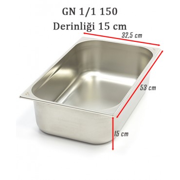 GN 1/1 150 Derinlik 15 cm - Standart Gastronom Küvet 