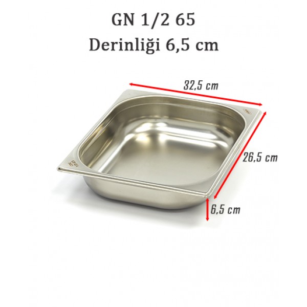 GN 1/2 65 Derinlik 6,5cm - Standart Gastronom Küvet 