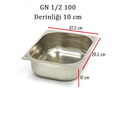 GN 1/2 100 Derinlik 10cm - Standart Gastronom Küvet 