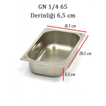 GN 1/4 65 Derinlik 6,5cm - Standart Gastronom Küvet 