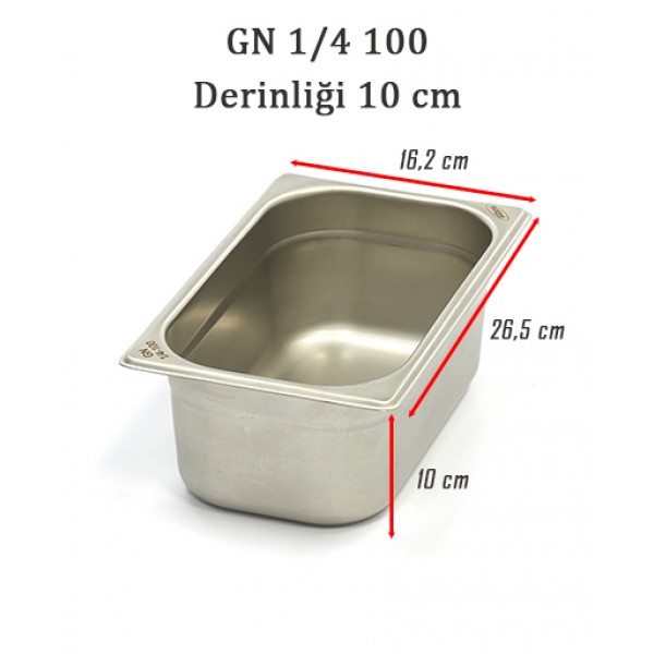 GN 1/4 100 Derinlik 10cm - Standart Gastronom Küvet 