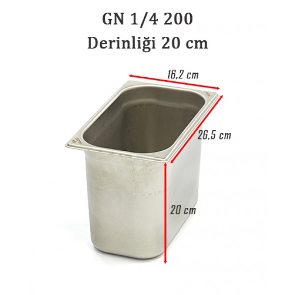 GN 1/4 200 Derinlik 20 cm - Standart Gastronom Küvet 