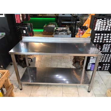 AISIS430 KALİTE KROM -140x60x85- Taban Raflı Çalışma Tezgahı
