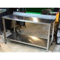 AISIS430 KALİTE KROM -140x60x85- Taban Raflı Çalışma Tezgahı