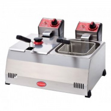 FRİTÖZ 8+8 LT - SİLVER MARKA - ELEKTRİKLİ ÇİFTLİ FRİTÖZ 220V